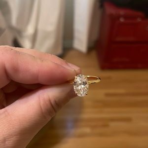 Gold plated size 7 cubic zirconia engagement ring. Does not tarnish easily
